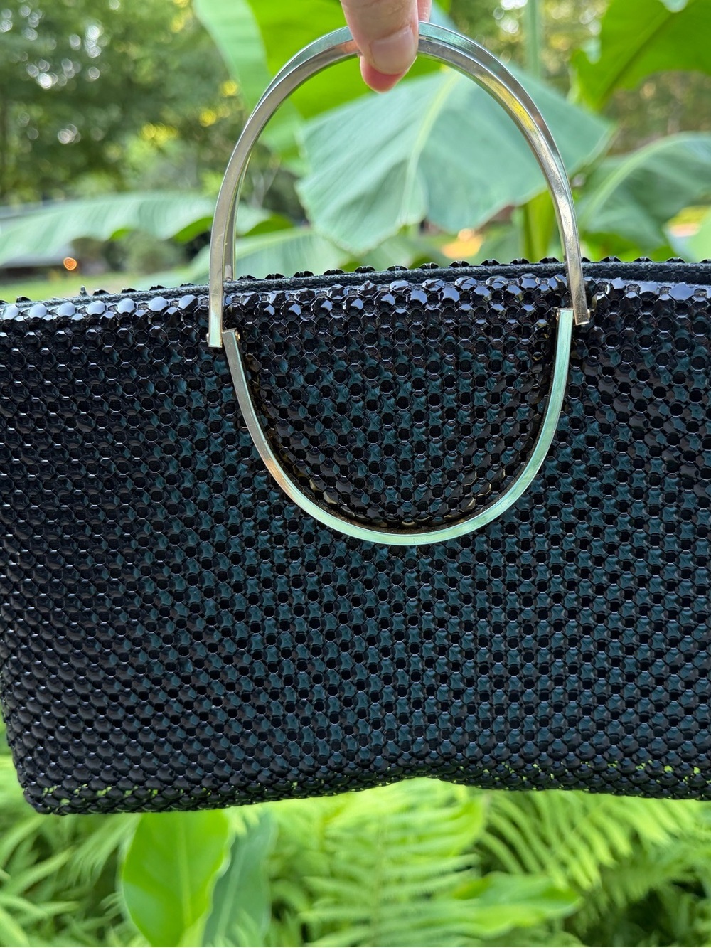 Vintage Black Metal Mesh Disco Glam Handbag